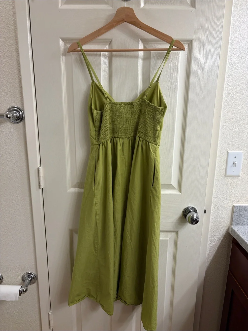 Chartreuse strapped Midi sundress